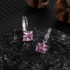 Women's Alloy Zircon Stud Earrings Rhombus Shape Electroplated Fashion Ear Buckles
