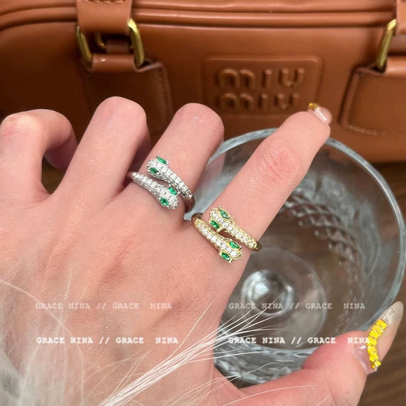 Women's Alloy Zodiac Snake Winding Open Ring With Electroplating