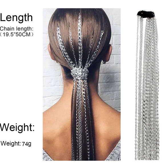 Women's Aluminum Hair Chain Silverplated Tassel Bb Clip Hair Accessories