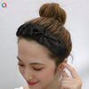 Women's And Girls' Handmade Pleated Wide Headband Solid Color Polyester Cotton Fabric Hair Accessory With Lace Detail