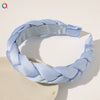 Women's And Girls' Handmade Pleated Wide Headband Solid Color Polyester Cotton Fabric Hair Accessory With Lace Detail
