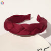 Women's And Girls' Handmade Pleated Wide Headband Solid Color Polyester Cotton Fabric Hair Accessory With Lace Detail