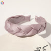 Women's And Girls' Handmade Pleated Wide Headband Solid Color Polyester Cotton Fabric Hair Accessory With Lace Detail