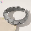 Women's And Girls' Handmade Pleated Wide Headband Solid Color Polyester Cotton Fabric Hair Accessory With Lace Detail