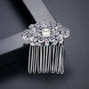 Women's Antique Copper Floral Zircon Bridal Hair Comb With Pearl Accent Elegant Side Hair Accessory