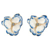 Women's Antique Style Gradient Flower Earrings With Enamel Glaze Electroplated Alloy And Silver Ear Posts