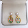Women's Antique Style Retro Natural Freshwater Pearl Earrings With 18K Goldfilled Silver Needle