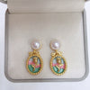 Women's Antique Style Retro Natural Freshwater Pearl Earrings With 18K Goldfilled Silver Needle