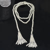 Women's Antique Style Tassel Pearl Sweater Chain Necklace And Waist Chain