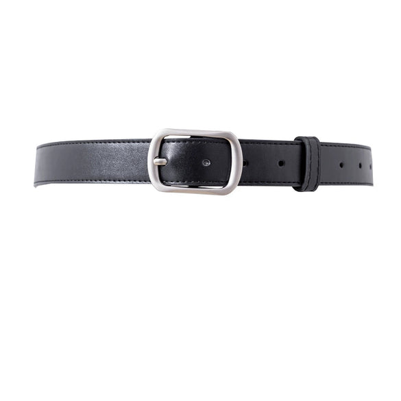 Women’s Artificial Leather Belt With Rectangle Alloy Pin Buckle Solid Color Simple Fashion All Match Decorative Jeans Belt
