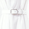 Women’s Artificial Leather Belt With Rectangle Alloy Pin Buckle Solid Color Simple Fashion All Match Decorative Jeans Belt