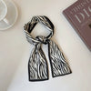 Women's Artificial Silk Houndstooth Rectangular Long Scarf Hair Ribbon Decorative Neck And Hair Scarf For Spring And Autumn