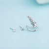 Women's Asymmetric Copper Electroplated Zircon Ear Cuff Clip Earrings With Microinlaid Fashion Jewelry