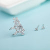 Women's Asymmetric Copper Electroplated Zircon Ear Cuff Clip Earrings With Microinlaid Fashion Jewelry