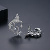 Women's Asymmetric Phoenix Earrings In Electroplated Copper With Colorful Zircon Geometric Animal Design