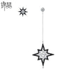 Women's Asymmetric Star Earrings With Black And White Zircon Accents Electroplated Copper Fashion Jewelry
