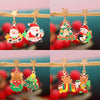 Women's Asymmetrical Alloy Christmas Tree And Elk Earrings With Dripping Oil Cartoon Design