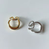 Women's Asymmetrical Face S925 Sterling Silver Ear Clip With Electroplating