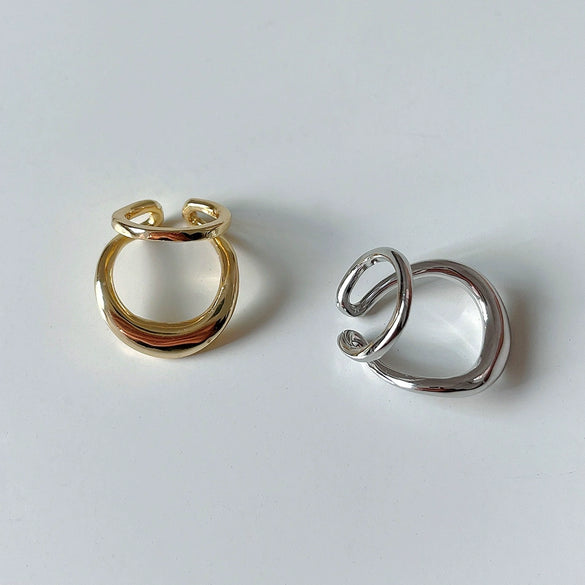 Women's Asymmetrical Face S925 Sterling Silver Ear Clip With Electroplating