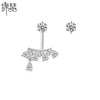 Women's Asymmetrical Geometric Copper Zircon Earrings With Electroplated Finish Niche Fashion Jewelry