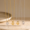 Women's Asymmetrical Geometric Pearlstudded Stainless Steel Necklace With Electroplated Finish Understated And Versatile Regular Chain Jewelry