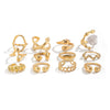 Women's Asymmetrical Metal Ring Alloy Geometric Internet Celebrity Style Electroplated Imitation Pearl Joint