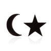 Women's Asymmetrical Star And Moon Geometric Ear Cuff Earrings Stainless Steel Electroplated Cute Fashion Jewelry