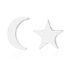 Women's Asymmetrical Star And Moon Geometric Ear Cuff Earrings Stainless Steel Electroplated Cute Fashion Jewelry