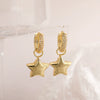Women's Asymmetrical Star Moon Zircon Earrings Copper Geometric Style