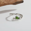 Women's Asymmetrical Texture Colored Gemstone Ring S925 Sterling Silver Inlaid With Natural Garnet Diopside Topaz Heart Shape
