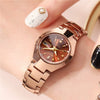 Women's Automatic Movement Watch Alloy Case And Strap Mineral Strengthened Glass Mirror Business Style Luminous Waterproof