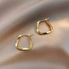 Women's Autumn And Winter Elegant Niche French Earrings Metal Geometric Electroplated Ear Studs
