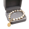 Women's Baroque Freshwater Pearl Geometric Style Bracelet With 18K Real Gold