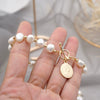 Women's Baroque Freshwater Pearl Geometric Style Bracelet With 18K Real Gold