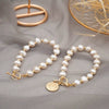 Women's Baroque Freshwater Pearl Geometric Style Bracelet With 18K Real Gold