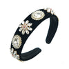 Women's Baroque Glass Diamond Pearl Hair Hoop Headband