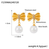 Women's Baroque Imitation Pearl 316L Stainless Steel Gold Plated Retro Bow Geometric Earrings