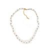 Women's Baroque Natural Pearl And Organic Glass Daisy Flower Handwoven Clavicle Chain With Geometric Styling