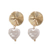 Women's Baroque Pearl Drop Earrings With Electroplated Iron Geometric Design Simple Vintage Fashion Jewelry