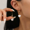 Women's Baroque Pearl Drop Earrings With Electroplated Iron Geometric Design Simple Vintage Fashion Jewelry
