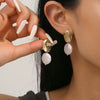 Women's Baroque Pearl Drop Earrings With Electroplated Iron Geometric Design Simple Vintage Fashion Jewelry
