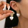 Women's Baroque Pearl Drop Earrings With Electroplated Iron Geometric Design Simple Vintage Fashion Jewelry