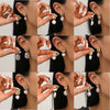 Women's Baroque Pearl Drop Earrings With Electroplated Iron Geometric Design Simple Vintage Fashion Jewelry