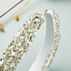 Women's Baroque Style Cloth Headband With Diamond Embellishment Hand Stitched Retro Light Luxury Hair Accessory