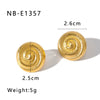 Women's Beach Wind Marine Series Conch Geometric Stainless Steel 18K Gold Plated Earrings With Furnace Vacuum Plating