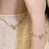 Women's Beaded Alloy Necklace With Geometric Pattern And Electroplating Treatment