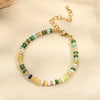 Women's Beaded Geometric Handmade Necklace With Natural Stone Pendant