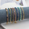 Women's Beaded Natural Tourmaline Stone Handwoven Geometric Multilayer Bracelet