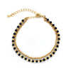 Women's Beaded Natural Tourmaline Stone Handwoven Geometric Multilayer Bracelet