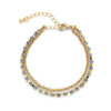 Women's Beaded Natural Tourmaline Stone Handwoven Geometric Multilayer Bracelet